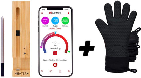 New MEATER+165ft Long Range Smart Wireless Meat Thermometer for the Oven Grill Kitchen BBQ Smoker Rotisserie with Bluetooth and WiFi Digital Connectivity